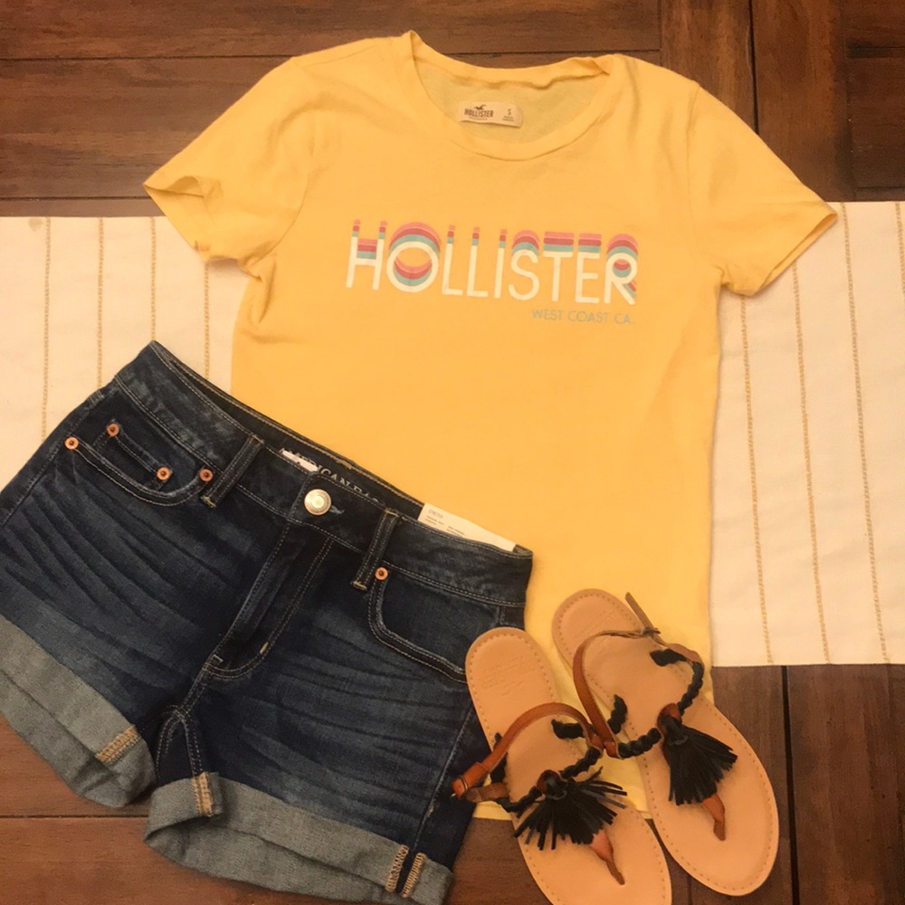 Yellow Hollister Logo Tee